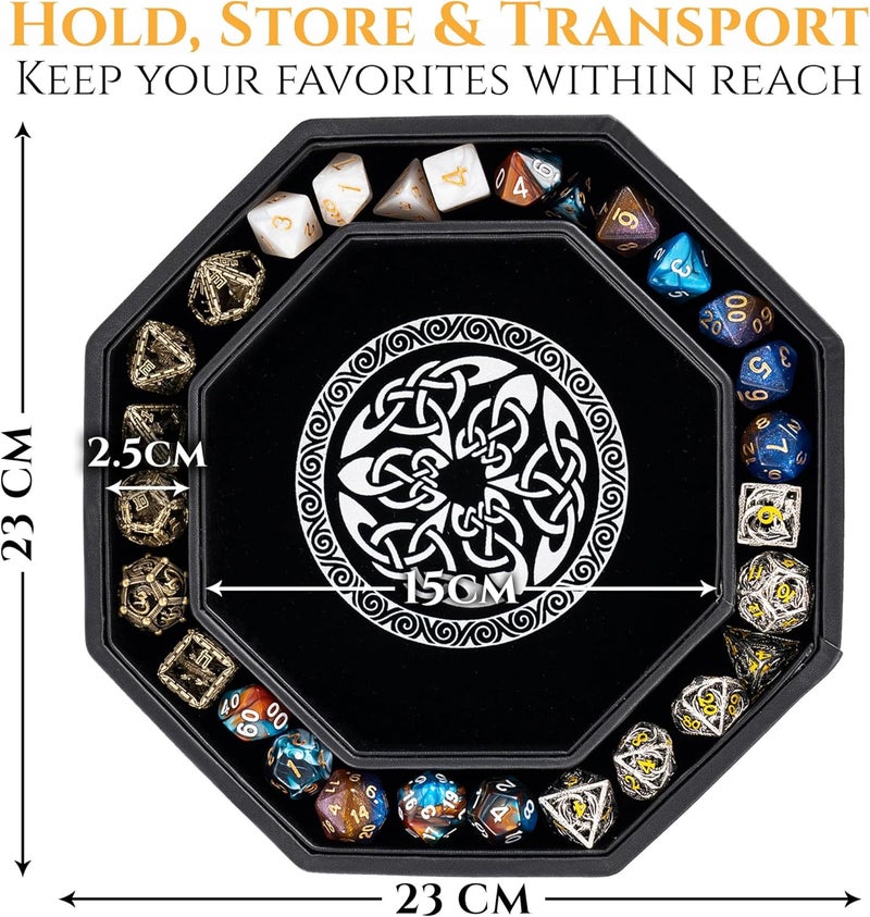 Soar Forge Dice Tray for DND and RPG - Beautiful Valknut and Dragon 9 Inch Rolling Tray Compatible with Dungeons and Dragons and Tabletop RPGs - Box Storage to Protect Dice - Image 4